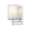 Z-Lite Grayson Wall Sconce, 1-Light, 4.75 In.W x 5.75 In.L x 8.25 In.H, Chrome/Clear + Etched Opal 1949-1S-CH - alternate 1